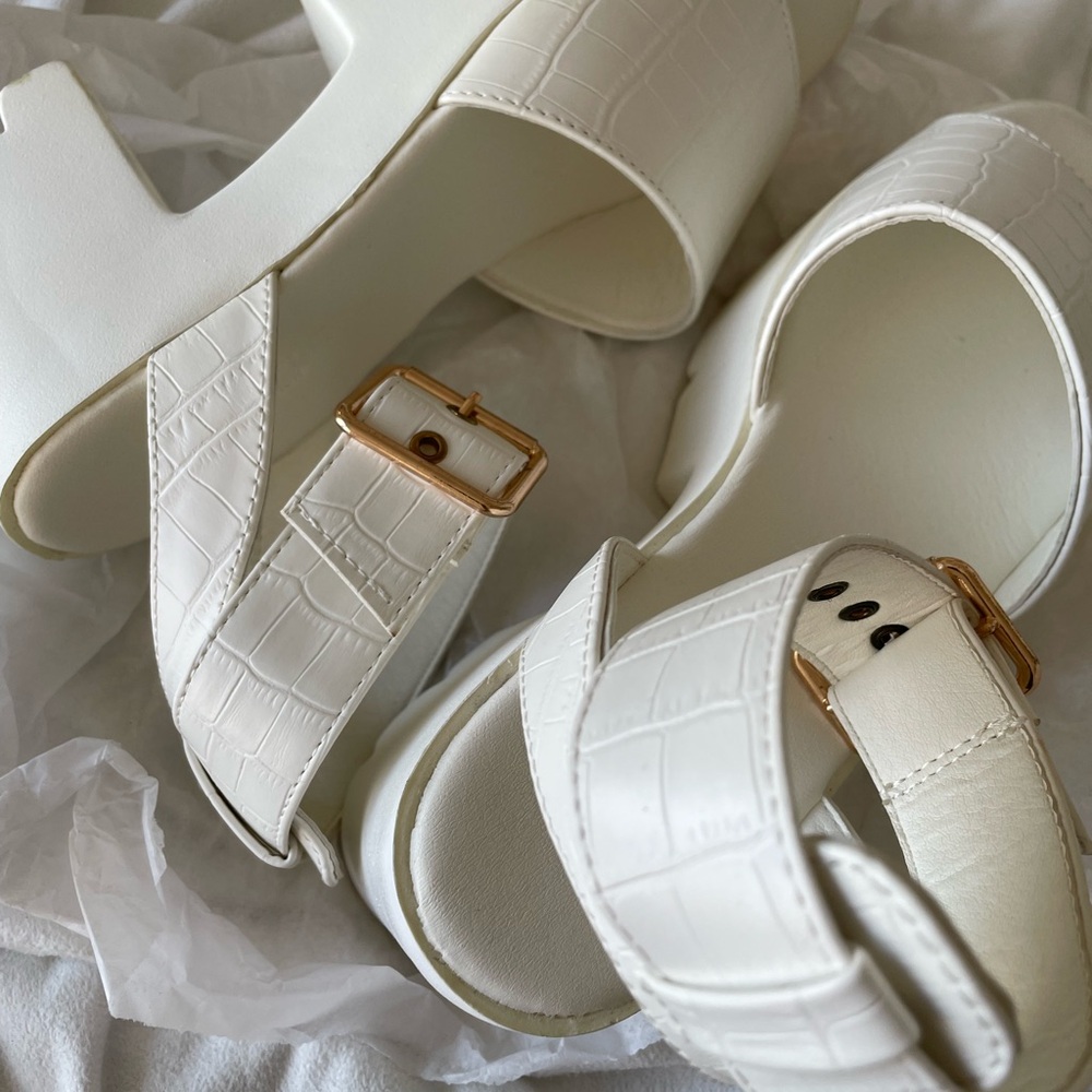 White Platform Sandals - Picture 4 of 5